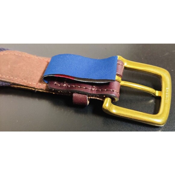 Vineyard Vines Whale Canvas and Leather Tipped Golf belt Size 36 Pre Owned - Picture 7 of 14